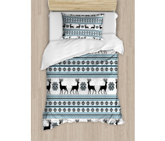 Zigzag Reindeer and Snow Duvet Cover Set