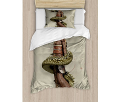 Geisha with Huge Dragon Duvet Cover Set