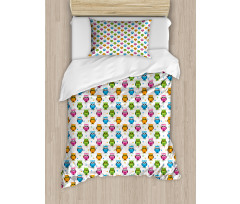 Lively Colored Fun Circles Duvet Cover Set