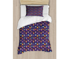 Leaves Stars Comic Duvet Cover Set