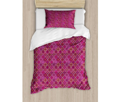 Checkered Pink Duvet Cover Set