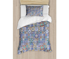 Grid Squares Pattern Duvet Cover Set