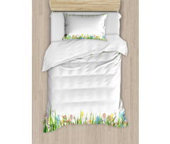 Grass and Flowers Duvet Cover Set