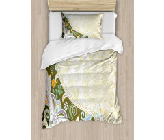 Abstract Flora Leaf Duvet Cover Set