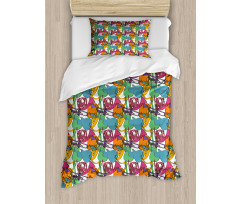 Abstract Retro Party Duvet Cover Set