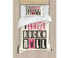 Retro Slogan Grunge Duvet Cover Set