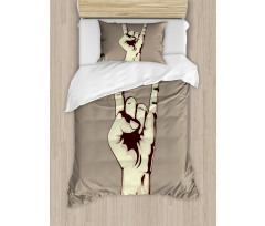 Hand Sign Vintage Duvet Cover Set