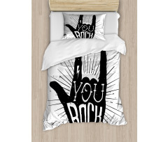 You Rock Words Art Duvet Cover Set