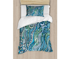 Underwater Wildlife Ethnic Duvet Cover Set