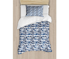 Paper Boats on Waves Duvet Cover Set