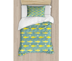 Friendly Yellow Fishes Duvet Cover Set