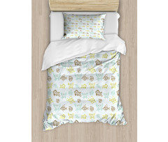 Exotic Aquarium Doodle Duvet Cover Set