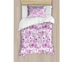 Ornate Floral Curly Leaf Duvet Cover Set