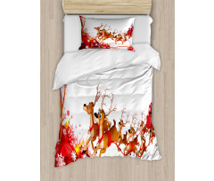 Xmas Balls and Reindeers Duvet Cover Set