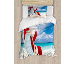 Relaxing at Exotic Beach Duvet Cover Set