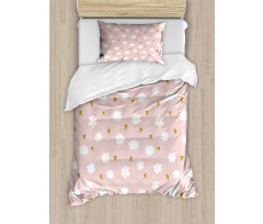 Stars and Clouds Pattern Duvet Cover Set