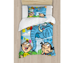 Mischievous Elephant Boy Duvet Cover Set