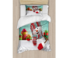 Snowman and Boxes Duvet Cover Set