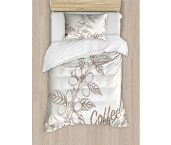 Sketch Style Coffee Duvet Cover Set