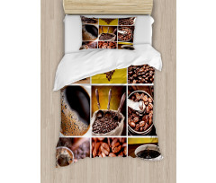 Coffee Photos Girds Duvet Cover Set