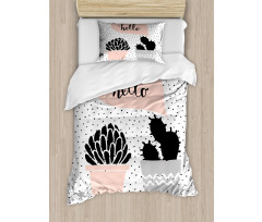 Hand Drawn Plants Hello Duvet Cover Set