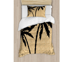 Palm Tree Silhouettes Duvet Cover Set