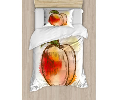 Fresh Fruit Sketch Art Duvet Cover Set
