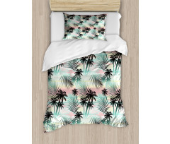 Summer Palm Trees Fern Duvet Cover Set