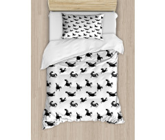 Doodle Equidae Pattern Duvet Cover Set