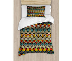 Folk Art Sharp Motifs Duvet Cover Set