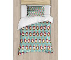 Funny Arctic Penguins Duvet Cover Set