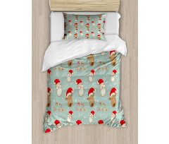 Santa Deer Vintage Duvet Cover Set