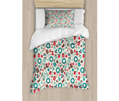 Retro New Year Party Duvet Cover Set
