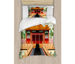 Chinese Building Asia Duvet Cover Set