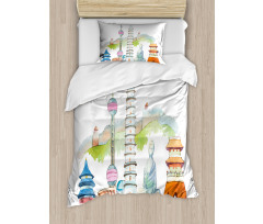 Landmarks Watercolor Duvet Cover Set