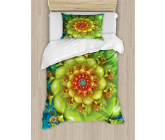 Colorful Floral Spiral Duvet Cover Set