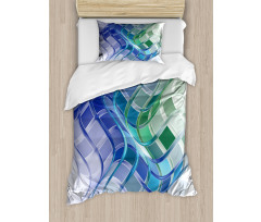 Abstract Wavy Squares Duvet Cover Set
