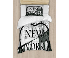 Cityscape Big Apple Motif Duvet Cover Set