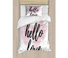 Romantic Phrase Hearts Duvet Cover Set