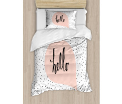 Pale Pink Speech Bubble Duvet Cover Set