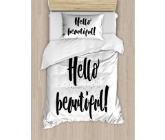 Hand Letters Tiny Dots Duvet Cover Set