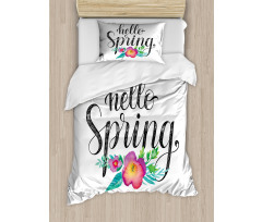 Springtime in Watercolors Duvet Cover Set