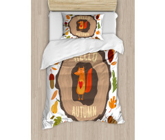 Autumn Theme Vintage Fox Duvet Cover Set