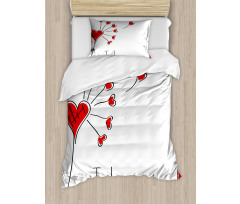 Dandelion with Hearts Duvet Cover Set