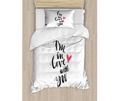 Brush Stroke Effect Words Duvet Cover Set