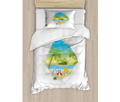 Tropical Elements Ocean Duvet Cover Set