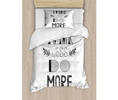 Different Fonts Leafs Duvet Cover Set