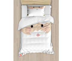 Cartoon Face Santa Duvet Cover Set