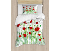 Flowers on a Rural Field Duvet Cover Set