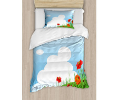 Idyllic Grassy Landscape Duvet Cover Set